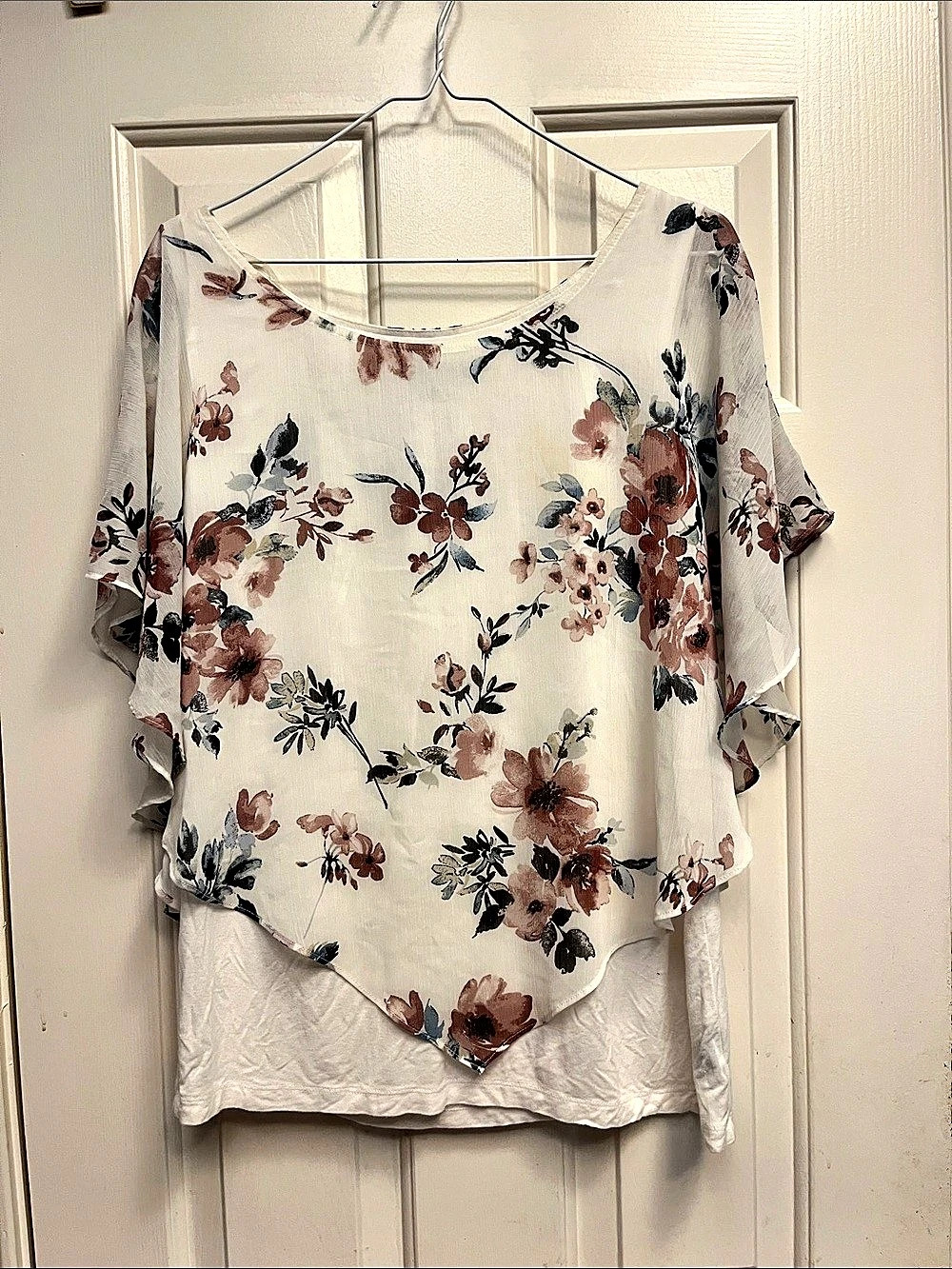 ALYX Floral Blouse in White & Pink Size 0X